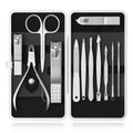 Manicure, Pedicure Kit, Nail Clippers Set of 12Pcs, Professional Grooming Kit, Nail Tools with Luxurious Travel Case