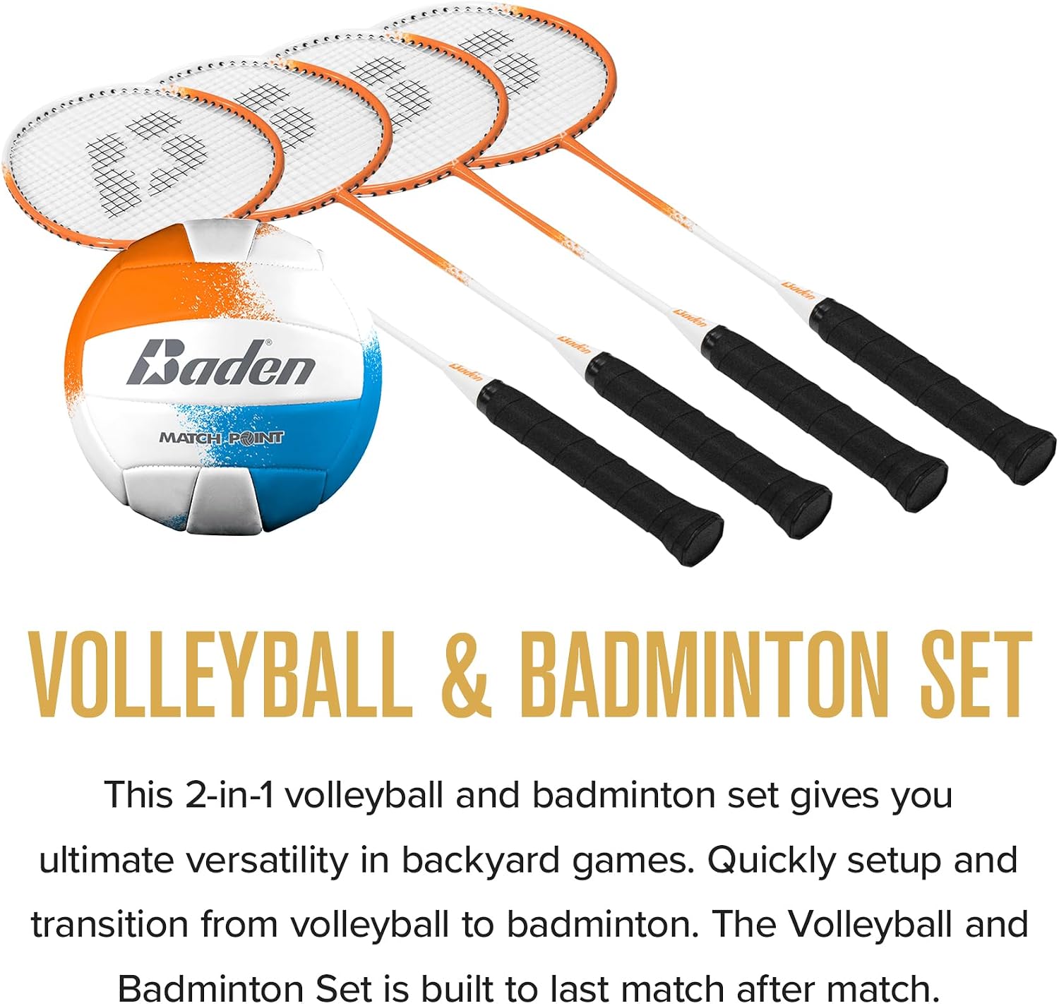 Baden Champions Volleyball Badminton Combo Set