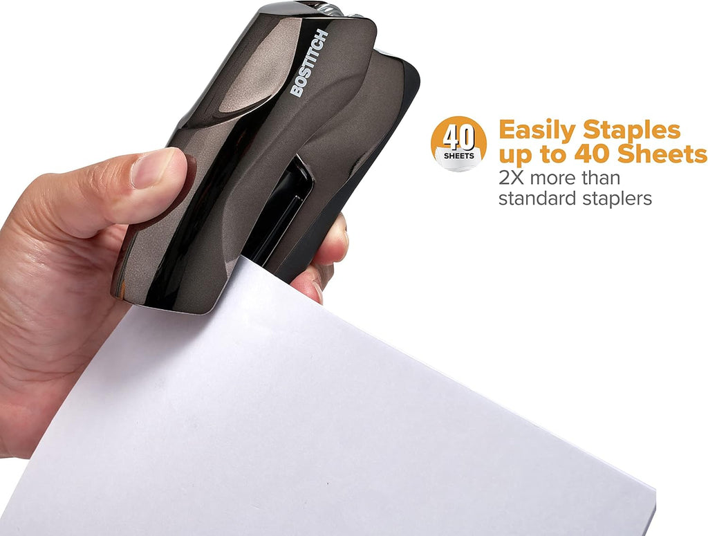 Office Heavy Duty Stapler, 40 Sheet Capacity, No Jam, Half Strip, Fits into the Palm of Your Hand