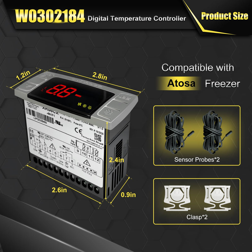 W0302184 Digital Freezer/Refrigerator Controller for Atosa Freezer