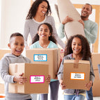 6 x 3 inch Large Moving Labels for Boxes, 180 Pcs 8 Color Coded Moving Stickers, Waterproof Blank Moving Boxes Labels