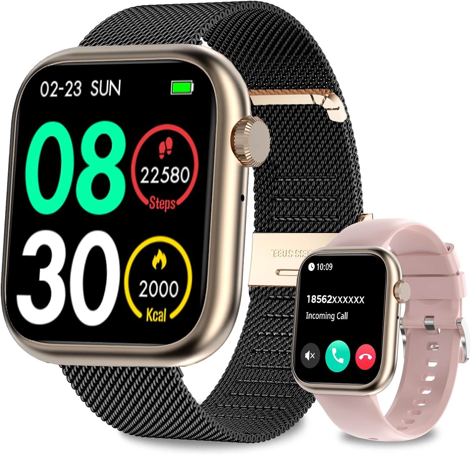Smart Watches for Men Women(Answer/Make Calls),7 Day Battery Fitness Watch with SpO2/HR/Sleep/BP Monitor,120+ Sports