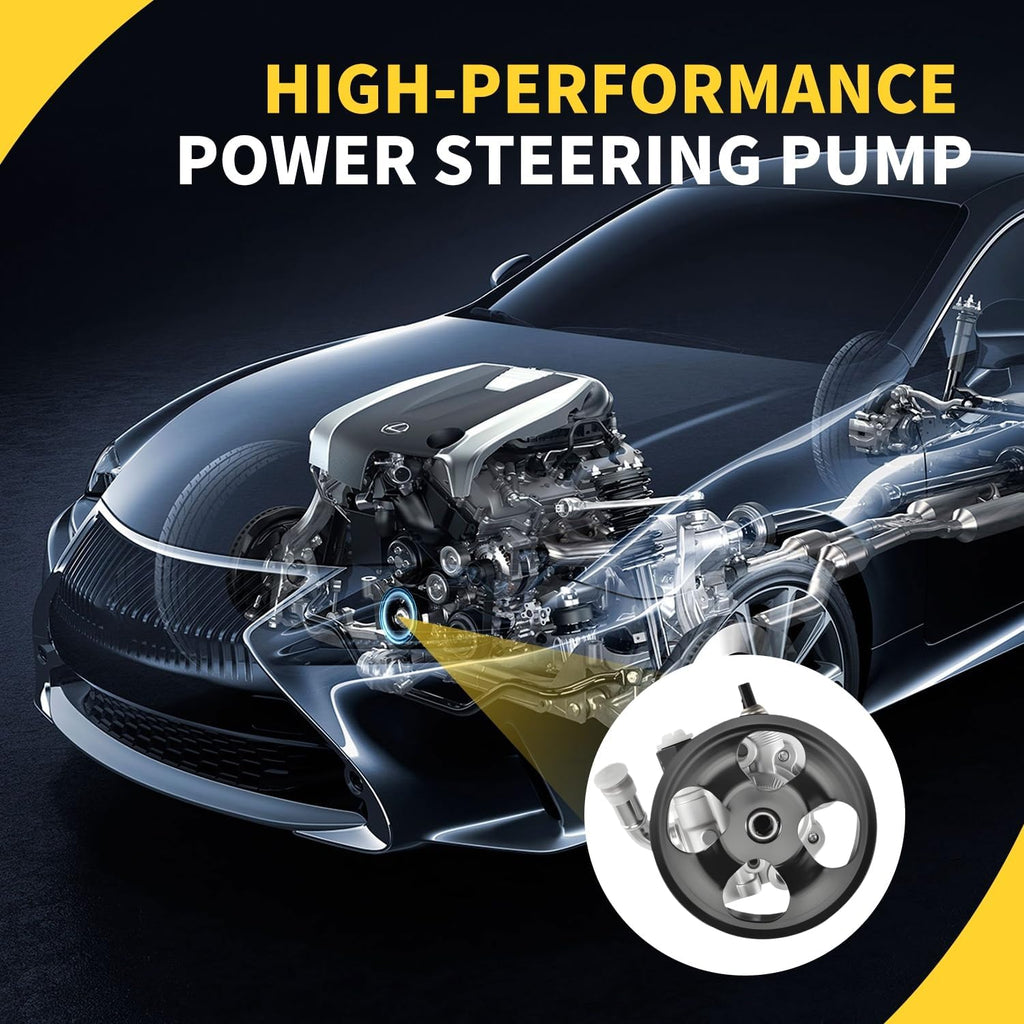New Power Steering Pump Compatible with Toyota Camry 2002-2009 l4 2.4L Sedan, Solara 2002 2003 2004 2005 2006 2007 2008 l4 2.4L Coupe/Convertible Replace # 21-5245, 96-5245