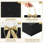 Medium Black Birthday Gift Bags with Tissue Paper & Handles 2-Pack