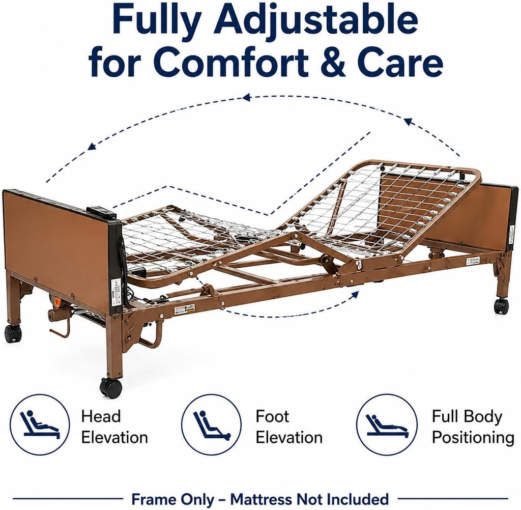 Fully Electric Hospital Bed Frame Only – Head, Foot & Height Adjustment – No Mattress Included