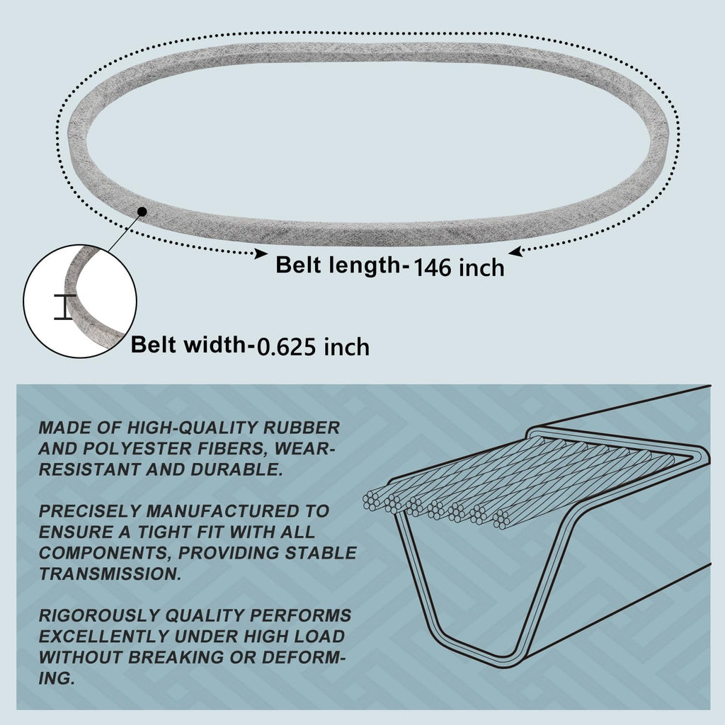 Holdly 1-633127 Deck Belt 5/8 x 146, Mower Belt for Exmark