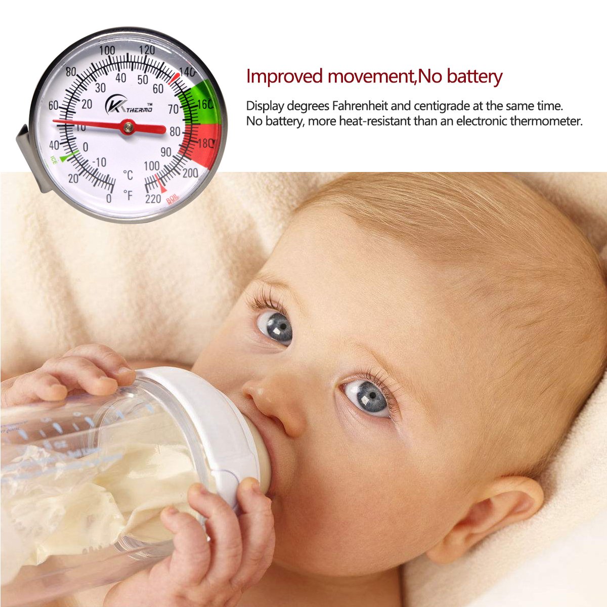 Instand Read 2-Inch Dial Thermometer,Best for The Coffee Drinks,Chocolate Milk Foam