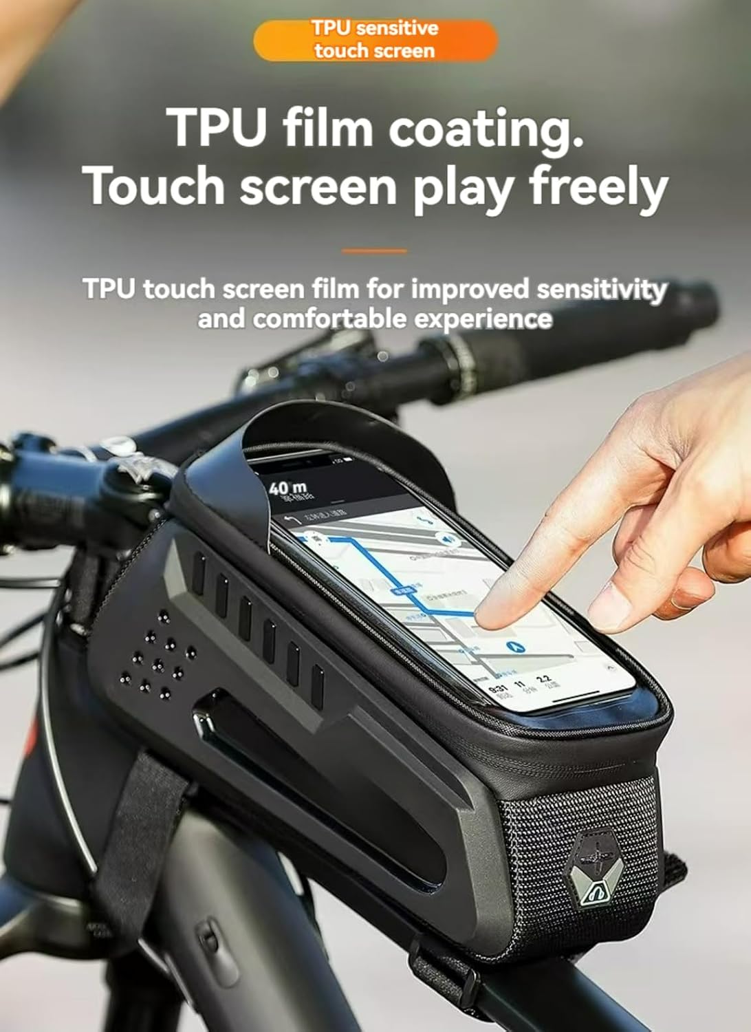 Bicycle Bag Front Beam Mount Hardshell & Versatile 2L Capacity Water-Resistant Sun-Shielded Shockproof