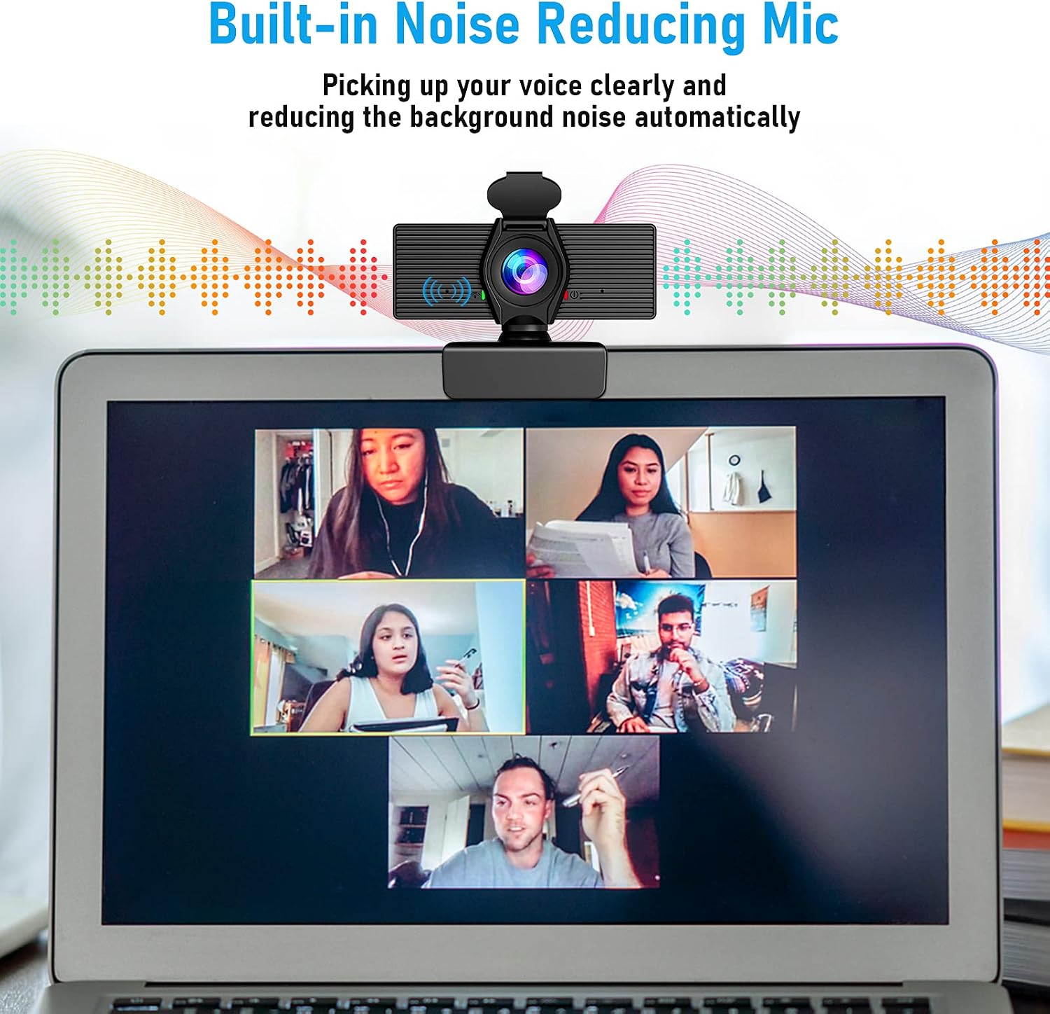 Webcam with Microphone & Privacy Cover, 1080P HD Web Computer Camera, USB Plug and Play Laptop PC Desktop Camera