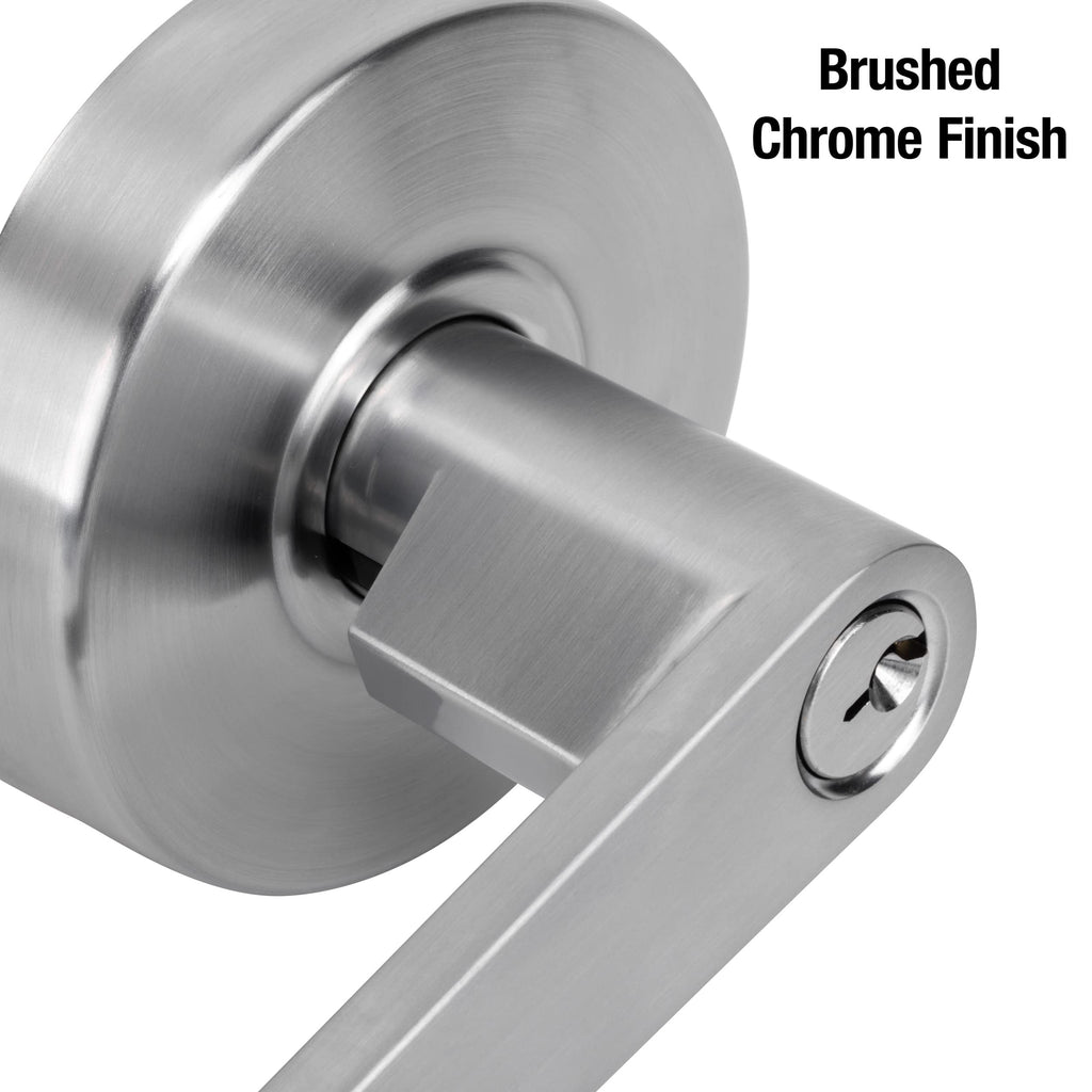 Master Lock Keyed Entry Door Lock, Commercial Grade Chrome Lever SLCHKE26D