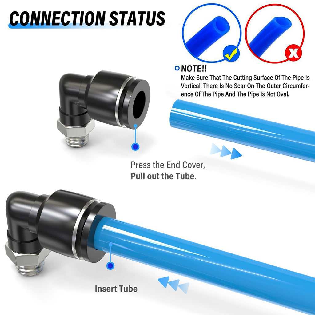 TAILONZ 6mm x M6 Push to Connect Elbow Fitting 10Pcs