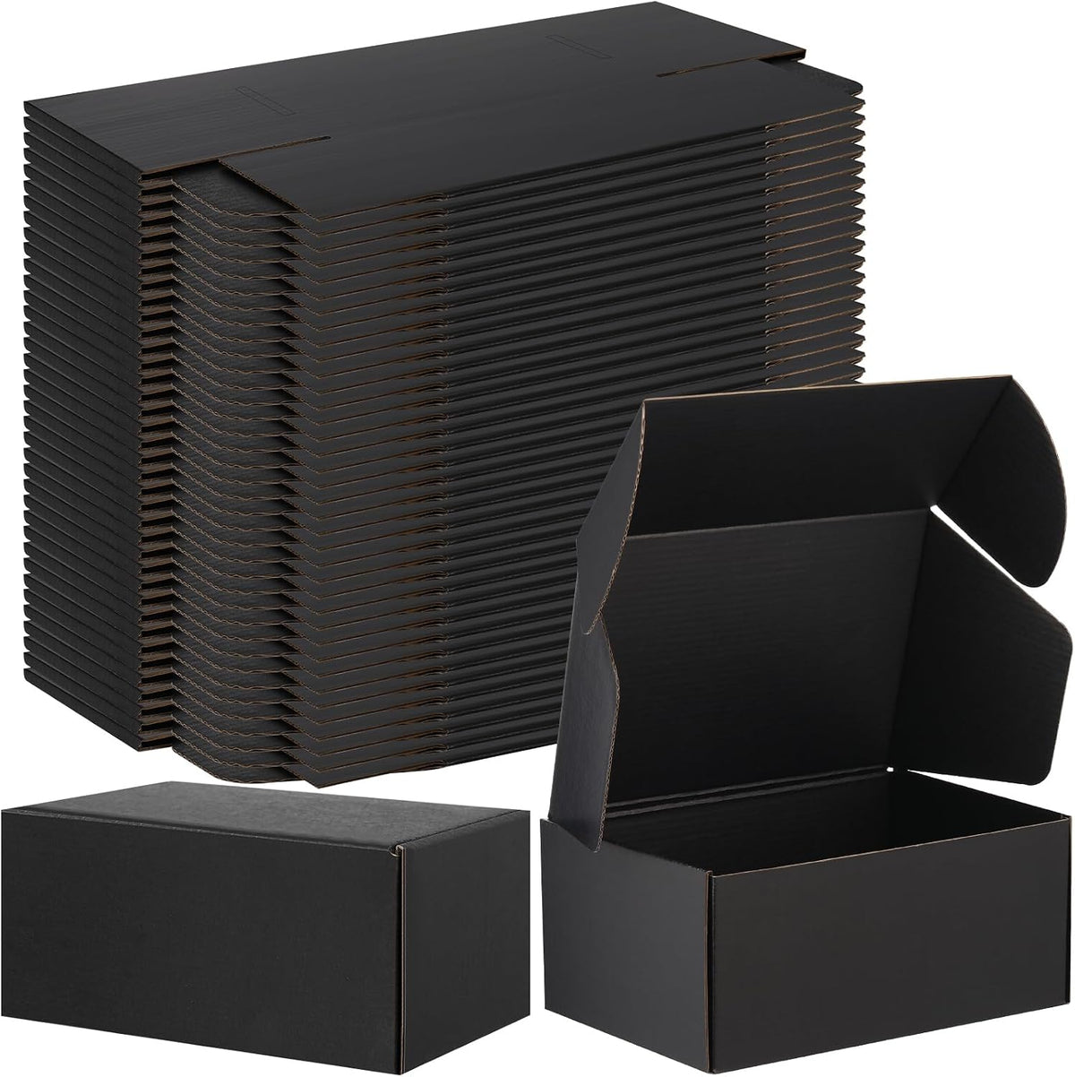 50 Pack 6 x 4 x 3 Inch Black Shipping Boxes Bulk for Small Business