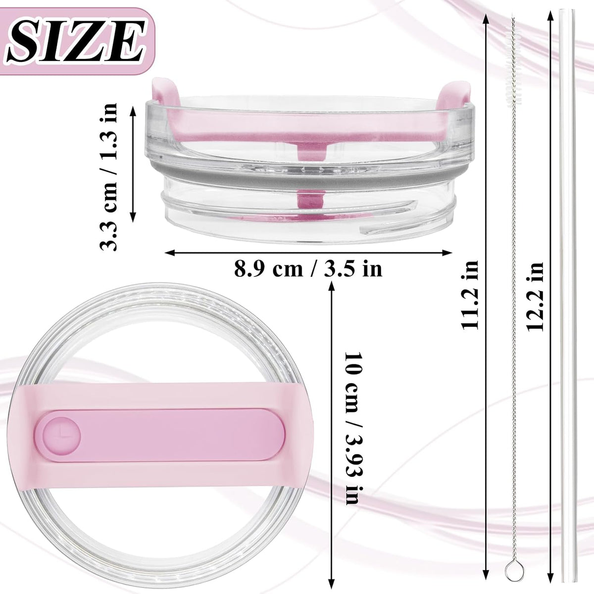 40oz Tumbler Lid Compatible for Stanley, 2 Pack Replacement Tumbler Lids Fit for Stanley Quencher 2.0 Tumbler 40 OZ