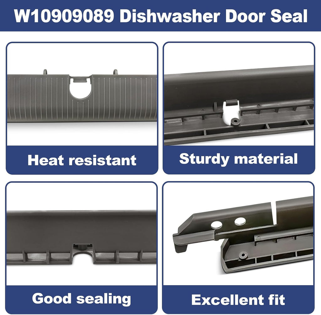 W10909089 Dishwasher Seal Replacement for Whirlpool, Kenmore, KitchenAid, Maytag - Replaces W10667473, PD00033347, 2213222N414, 66513402N413, 66514545N711