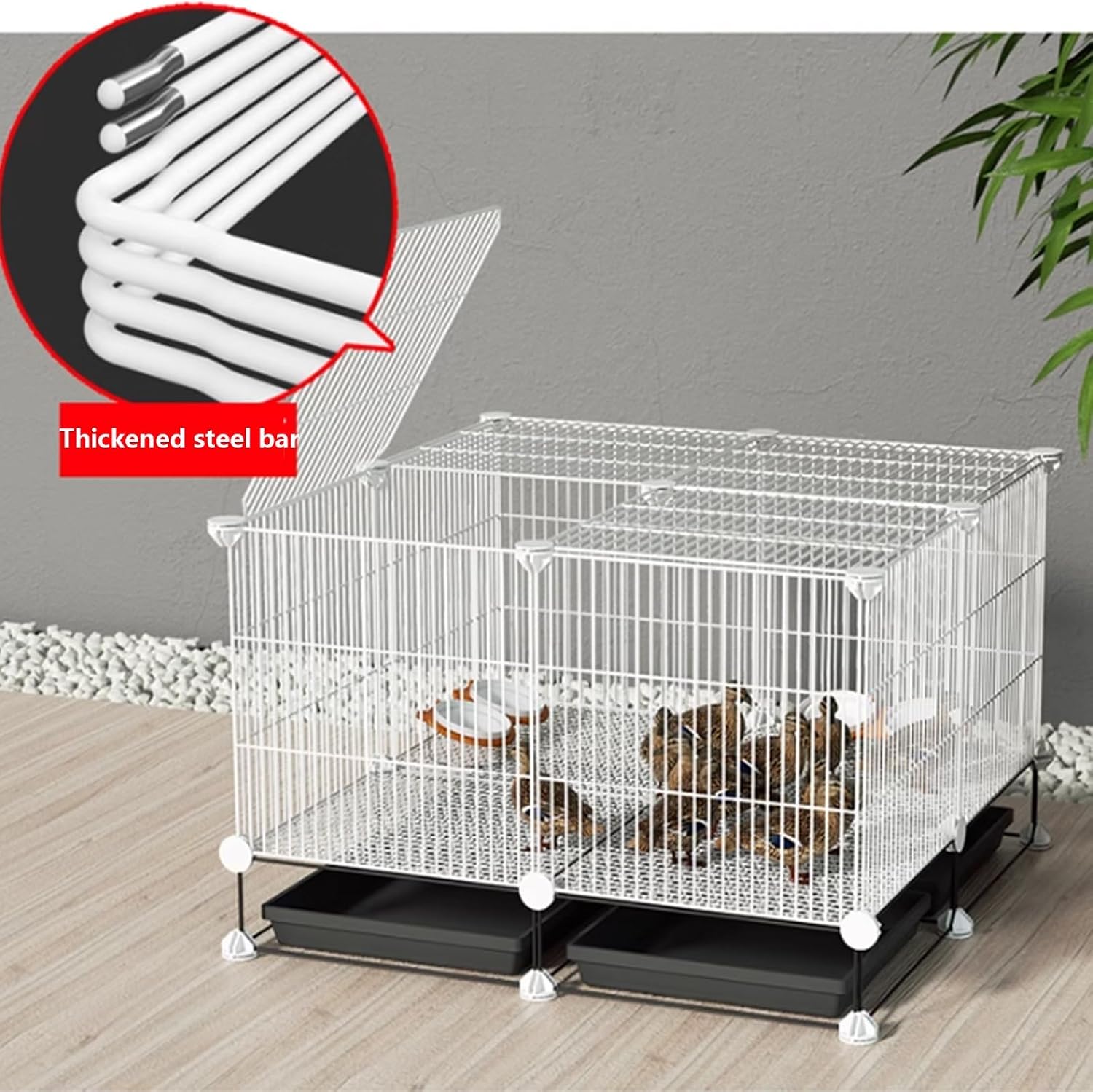 Metal Chicken Coops Removable Chicken Cage Encrypted Gap 1.3cm Small Animals House Duck Cat Playpen Rabbit Hutch for
