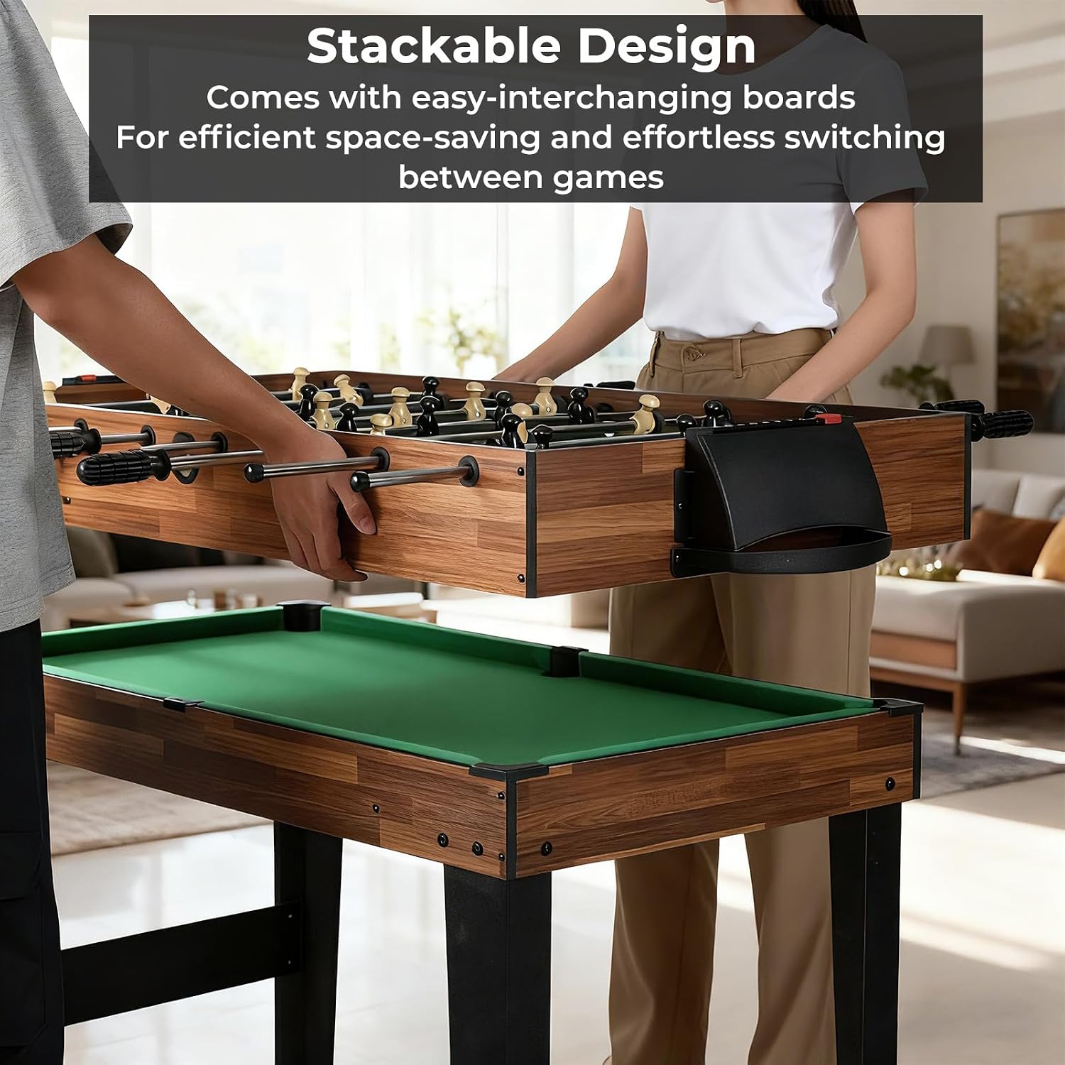 10-in-1 Combination Multi Game Table Set, Adult Size Combo Game Table W/Foosball, Table Tennis, Pool, Air Hockey