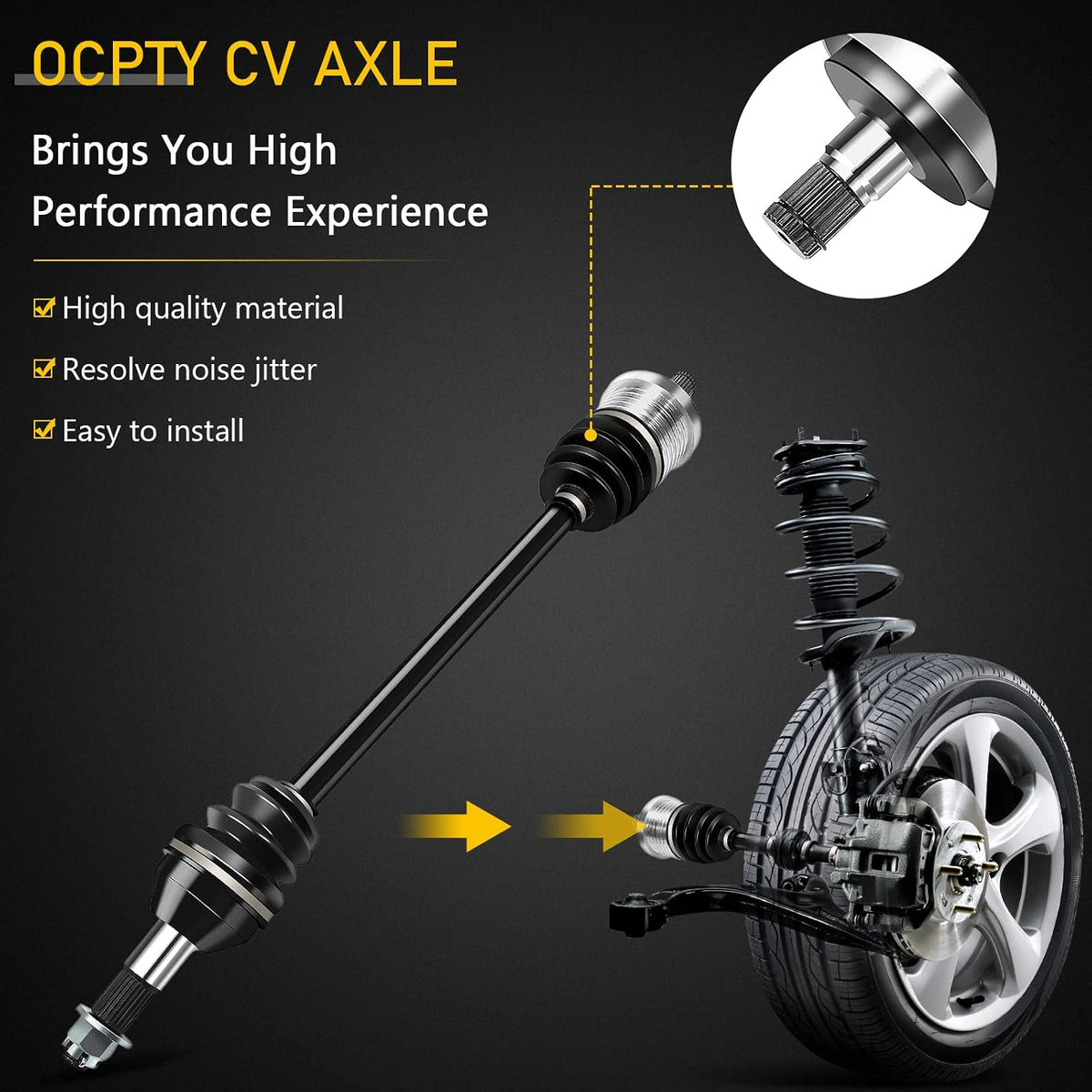 OCPTY CV Axle Shaft Assembly fits for Rear Left Right Can Am Maverick