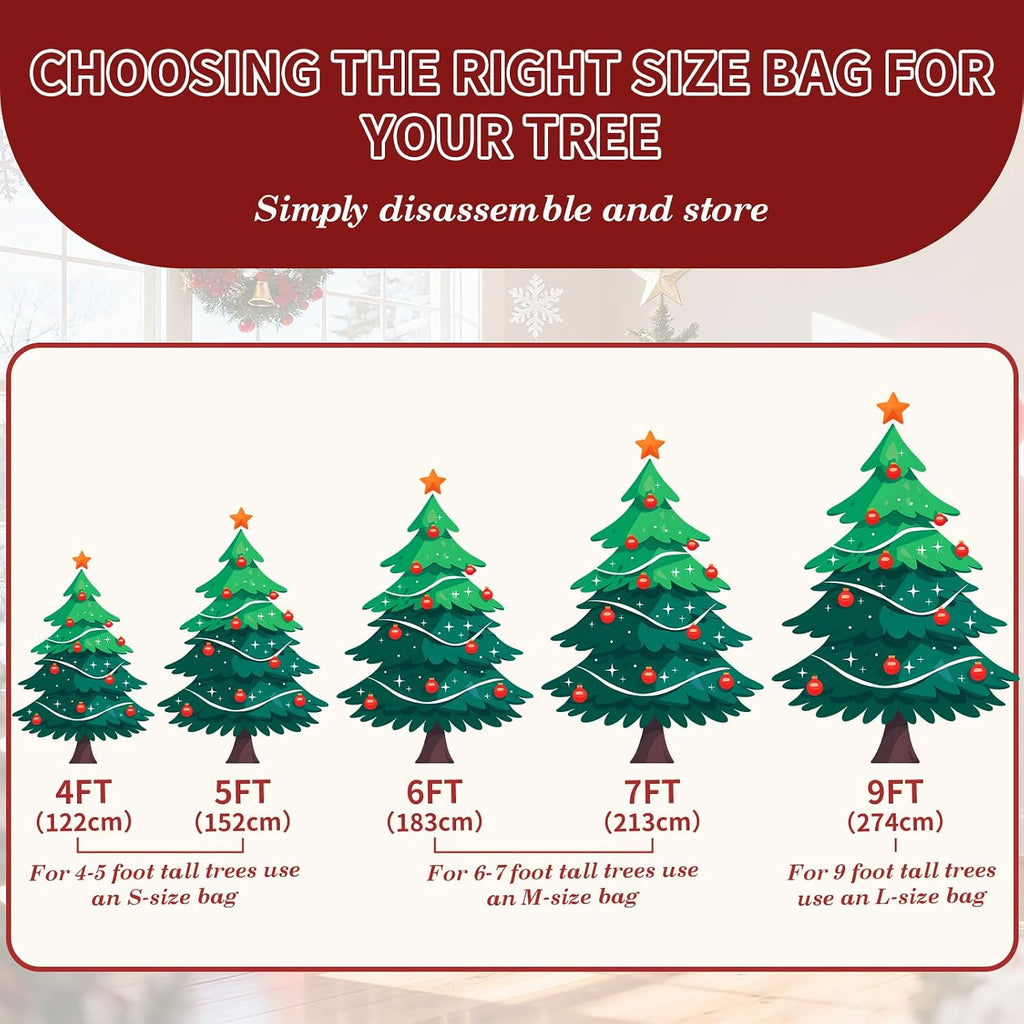 9 ft Christmas Tree Storage Bag, Heavy Duty Christmas Tree Bag with Reinforced Handles and Dual Zippers Wide Opening