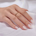 Press On Nails, Short Almond White Fake Nails, 32Pcs Full Kit