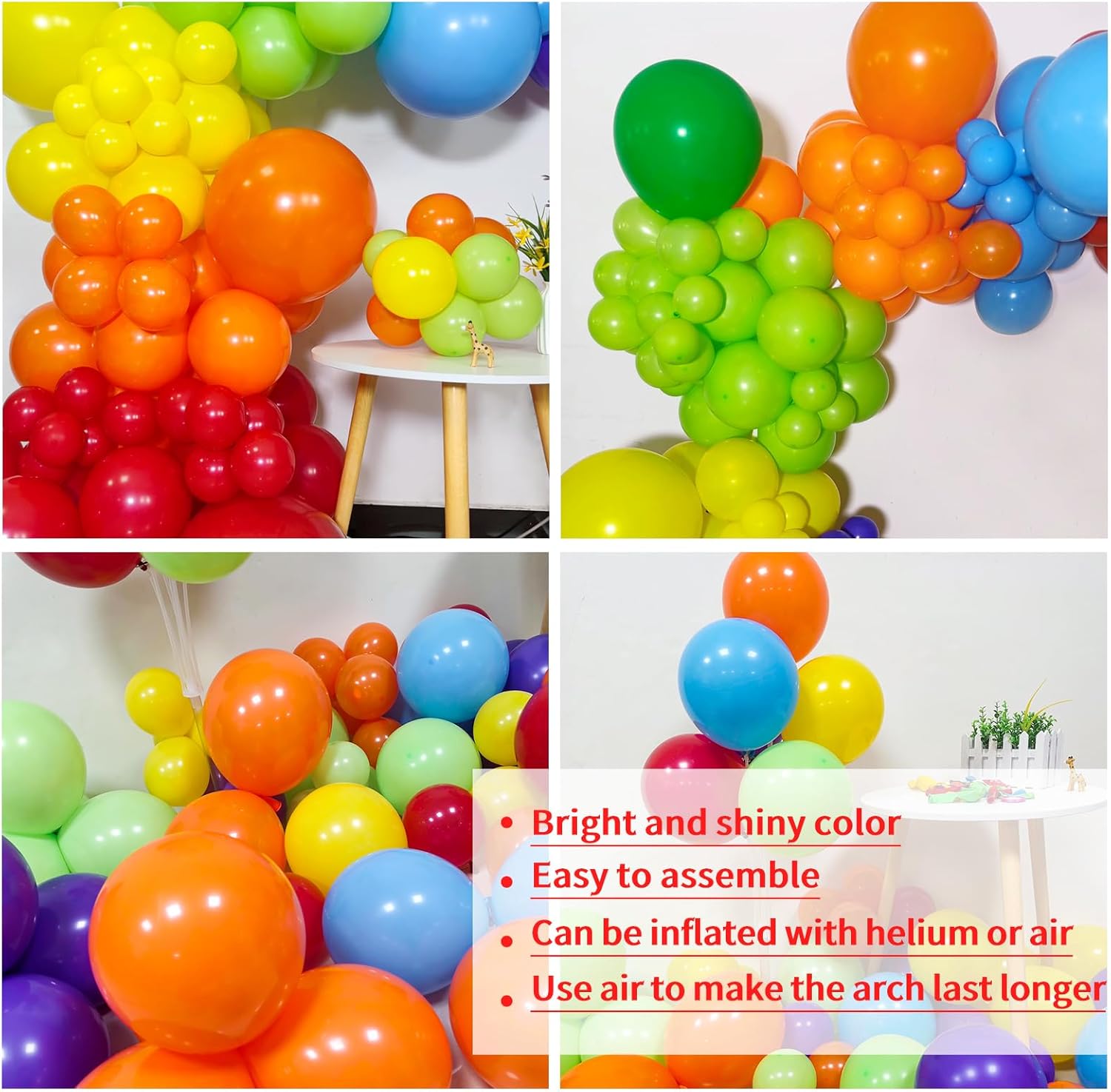 Rainbow Balloon Arch Kit 111Pcs 18 12 5 Inch Latex Colorful Party Balloons Garland for Birthday Baby Shower Wedding
