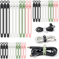 Silicone Cable Ties, 30Pcs Reusable Cord Ties in 3 Sizes for Various Cables