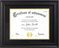 11x14 Diploma Frame, Certificate Frame with Tempered Glass, Display 8.5x11 Document with Black Over Gold Acid-free