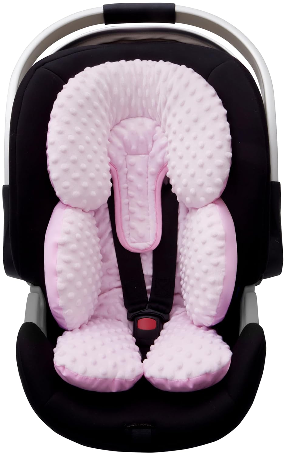 Infant Car Seat Head Neck Body Support, Ultra-Soft Minky and Microfiber Newborn Car Seat Insert, Perfect for Car