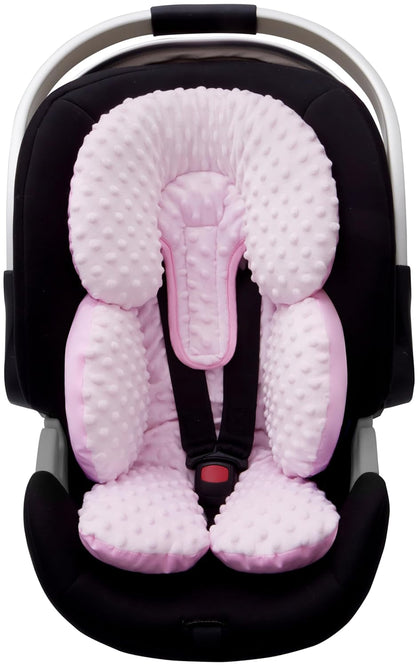 Infant Car Seat Head Neck Body Support, Ultra-Soft Minky and Microfiber Newborn Car Seat Insert, Perfect for Car