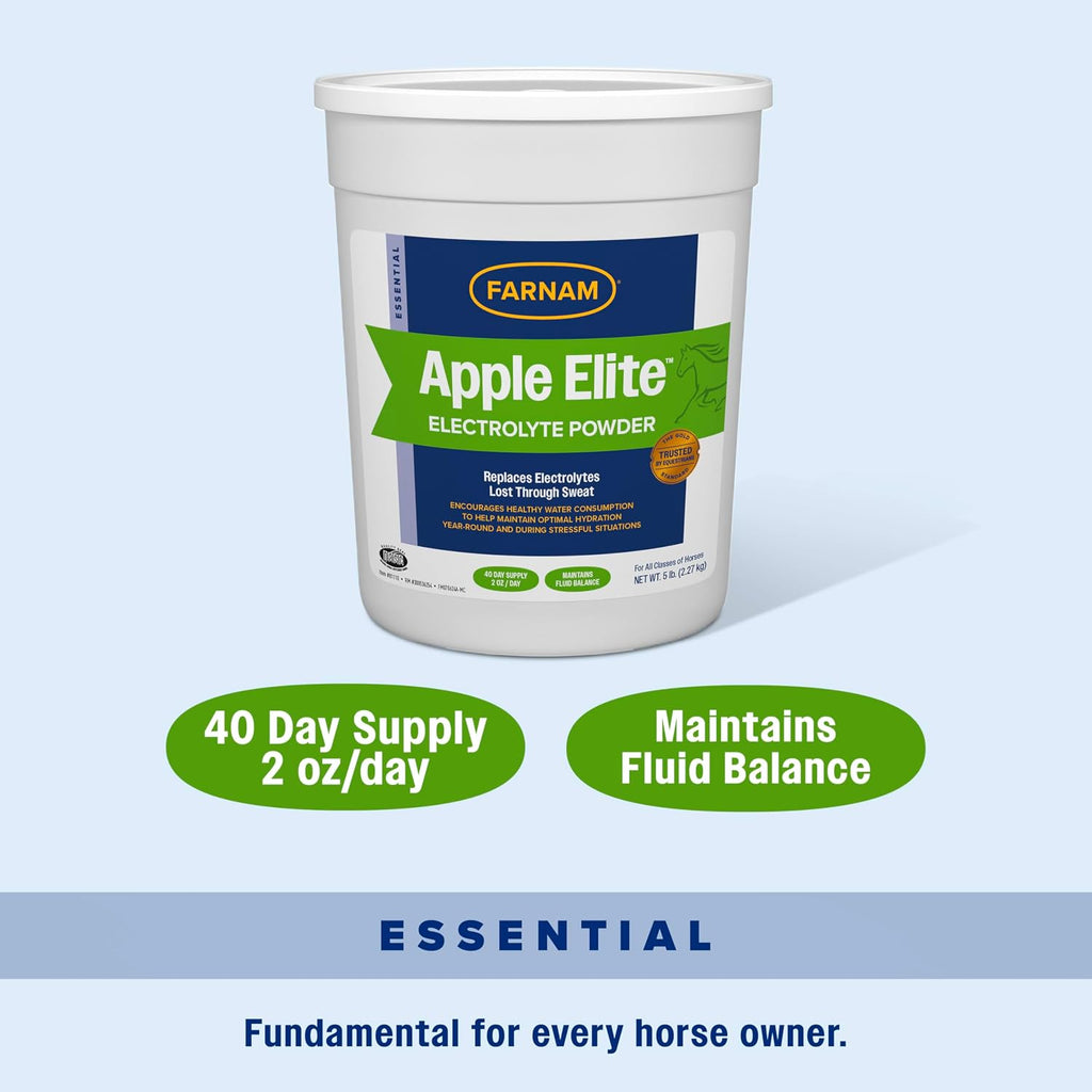 Apple Elite Horse Electrolytes Powder Supplement, 40 Day Supply