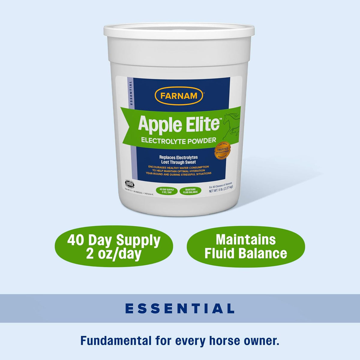 Apple Elite Horse Electrolytes Powder Supplement, 40 Day Supply