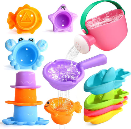 Baby Bath Toys for Kids Ages 1-3 Toddler Bath Toys Mold Free for 2-4 Bathtub Sand Beach Pool Water Toys for 1+ Year