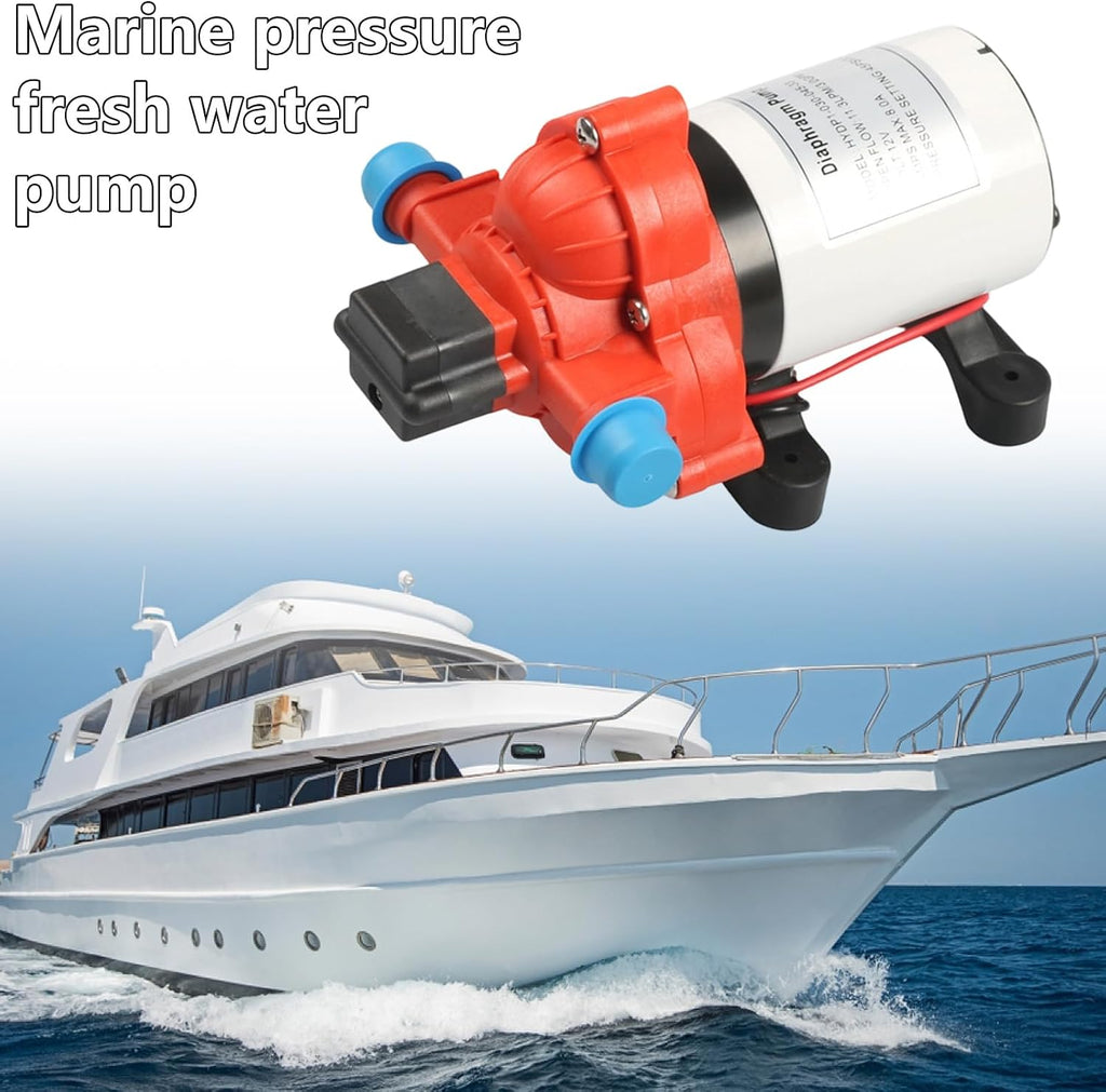 12V 3.0 GPM Diaphragm Water Pump, 45 Self-Priming Auto for Boat Marine