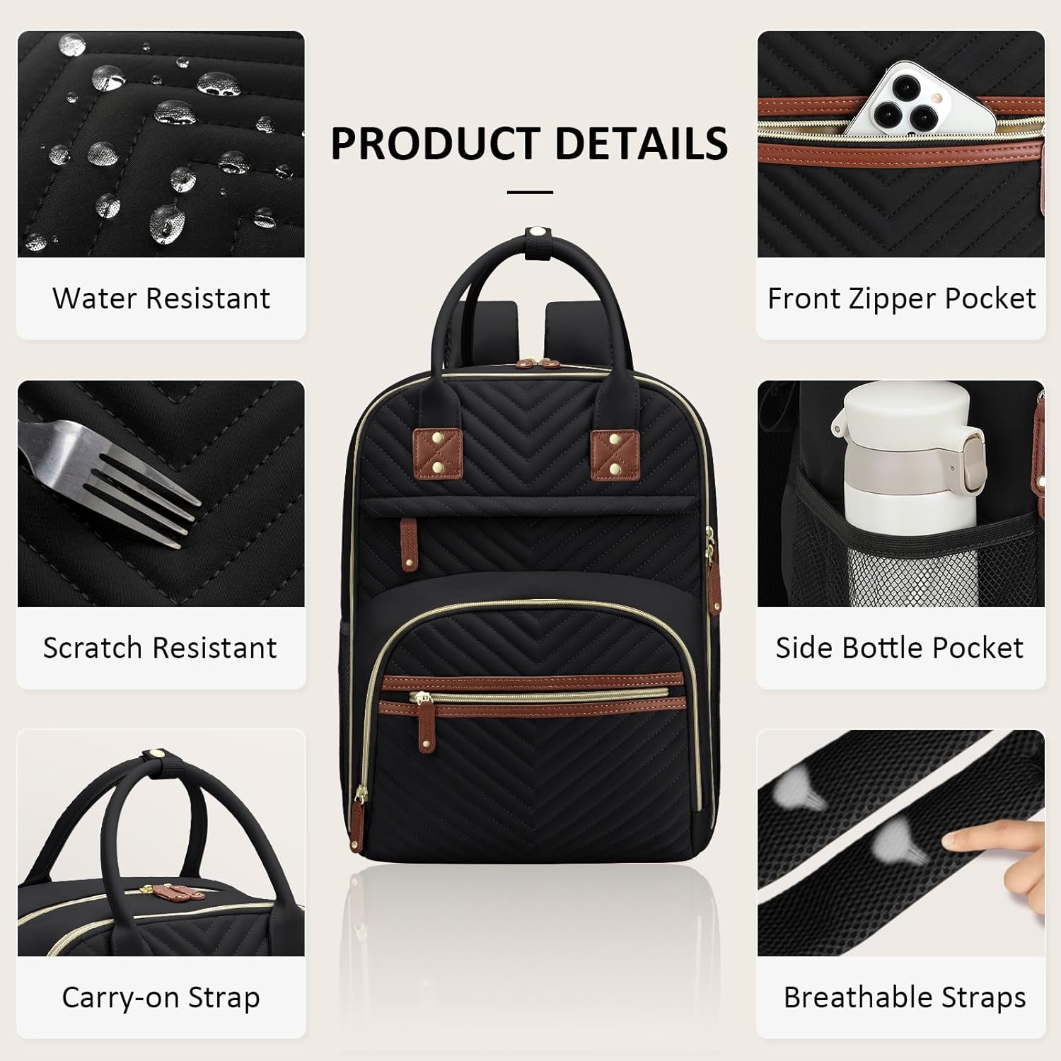 Diaper Bag Backpack for Women with Changing Pad, Baby Bag with Insulated Pockets Multifunctional Diaper Bags For Baby
