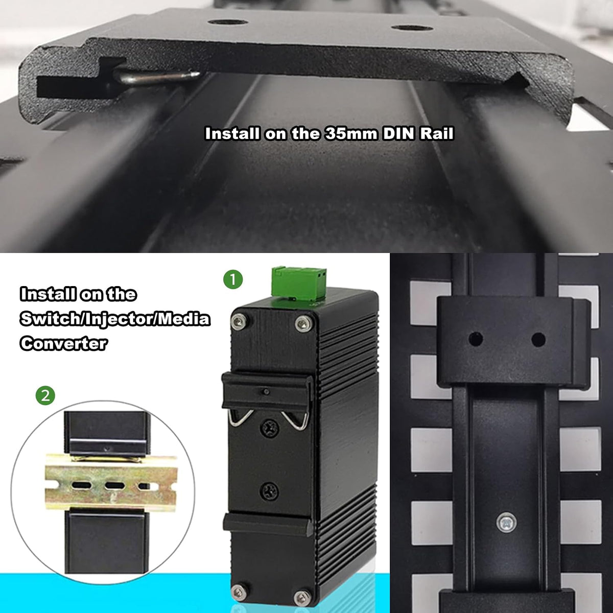 CNQLIS 10PCS DIN Rail Mounting Clip, 1.02" Aluminum for 35mm Rail