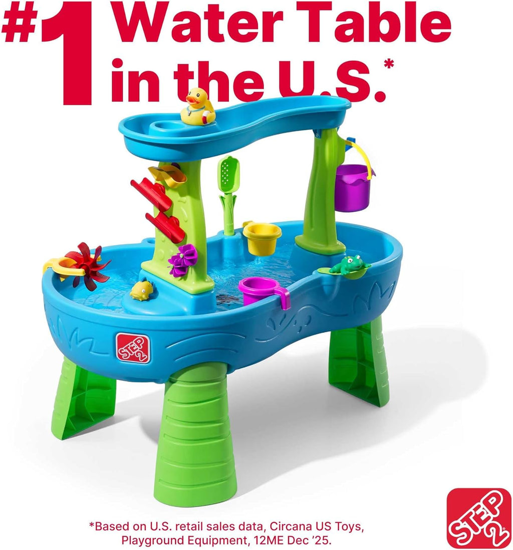 Step2 Rain Showers Splash Pond Water Table, Kids Water and Sand Activity Sensory Playset, Summer Outdoor Toys, 13
