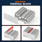 Din Rail Terminal Block,ST2.5-2/2,Pull-Back Spring Cage,Gray,40 Pcs