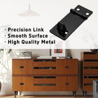 6PCS 2 Inch Padlock Hasp Latch, Black Iron Door Slide Bolt Lock Security Gate Clasp Hardware with Screws for Home