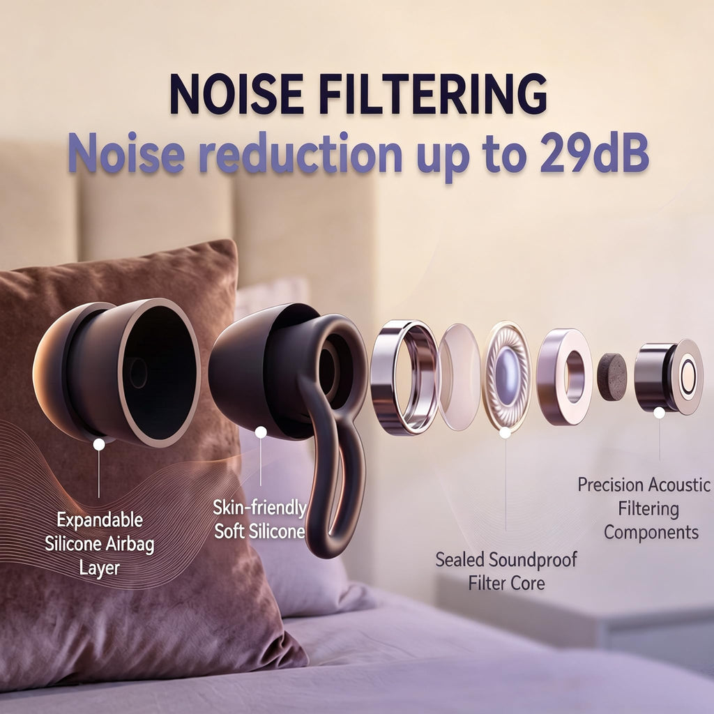 Ear Plugs for Sleeping - 29dB SNR Certified Noise Reduction Snoring