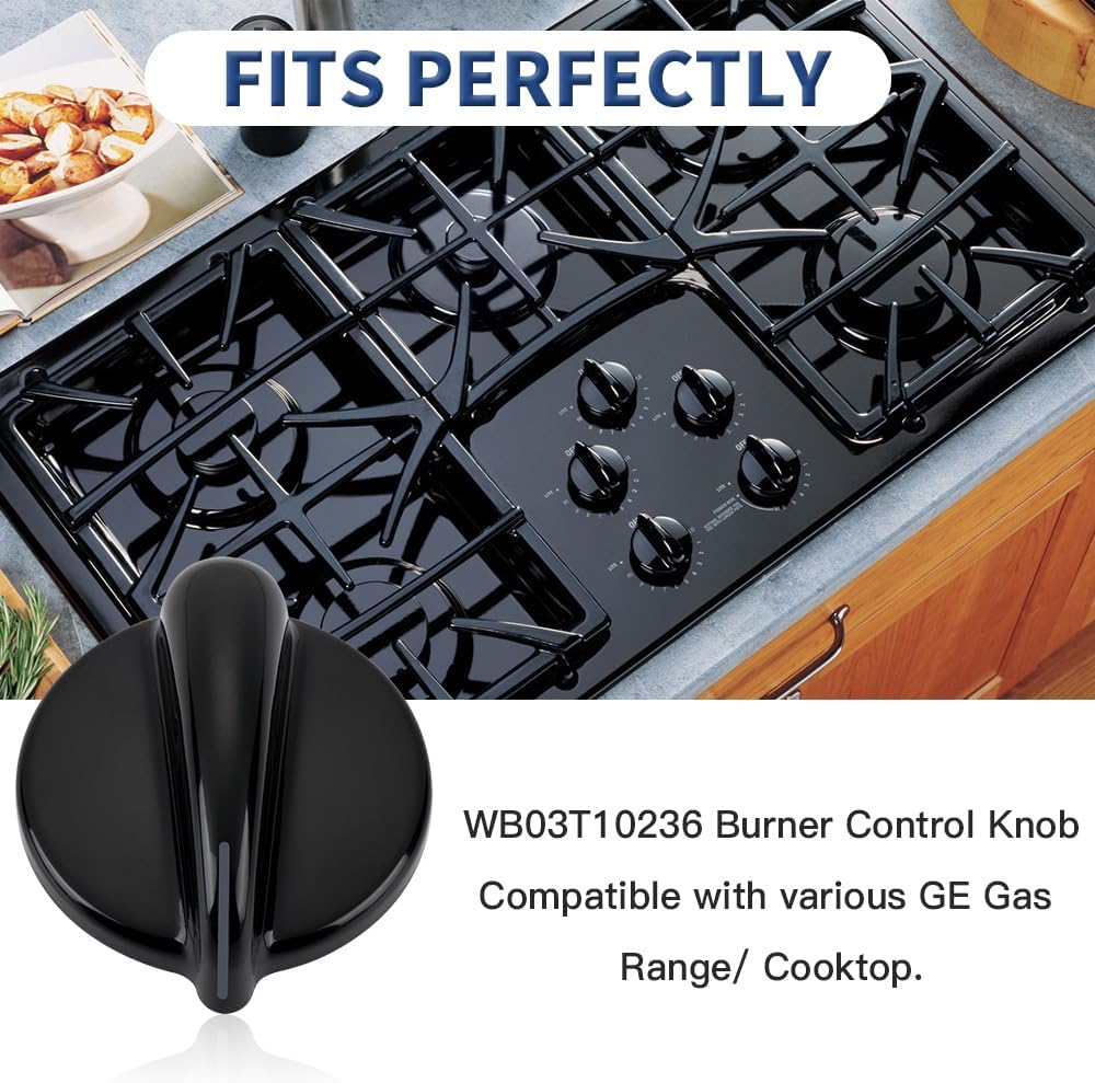 5Pcs WB03T10236 Range Burner Control Knob for GE Gas Cooktop, Not Universal