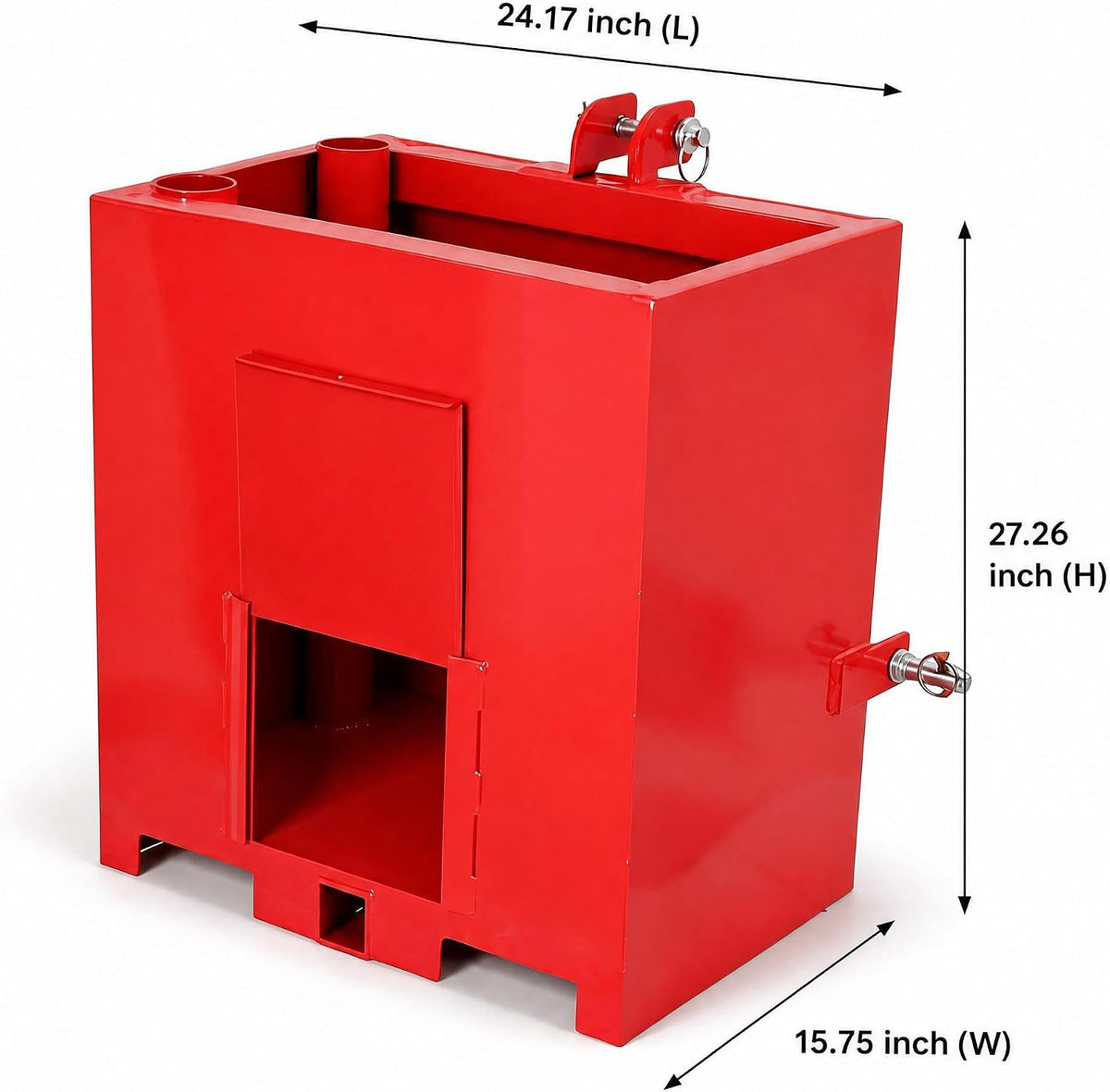 Heavy Duty Tractor Ballast Box, 800 Lb Capacity 3 Point Ballast Hitch Box with 2" Quick Hitch Receiver, Category 1
