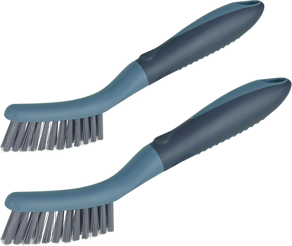 2 Packs Small Brushes for Cleaning, Stiff Bristle Grout Scrub Brushes for Kitchen, Bathroom, and Tile Floors, Ideal