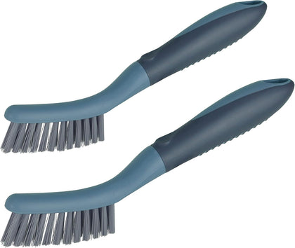 2 Packs Small Brushes for Cleaning, Stiff Bristle Grout Scrub Brushes for Kitchen, Bathroom, and Tile Floors, Ideal