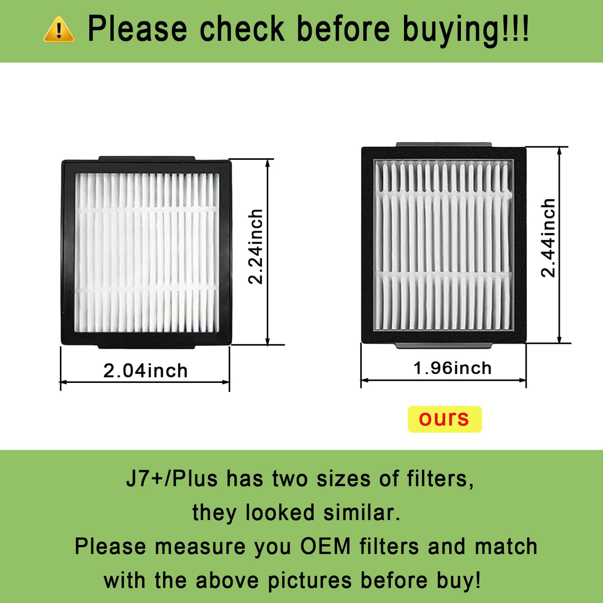 6 pcs Vac HEPA Filter for iRobot Roomba i & j & e, Combo i & j Series