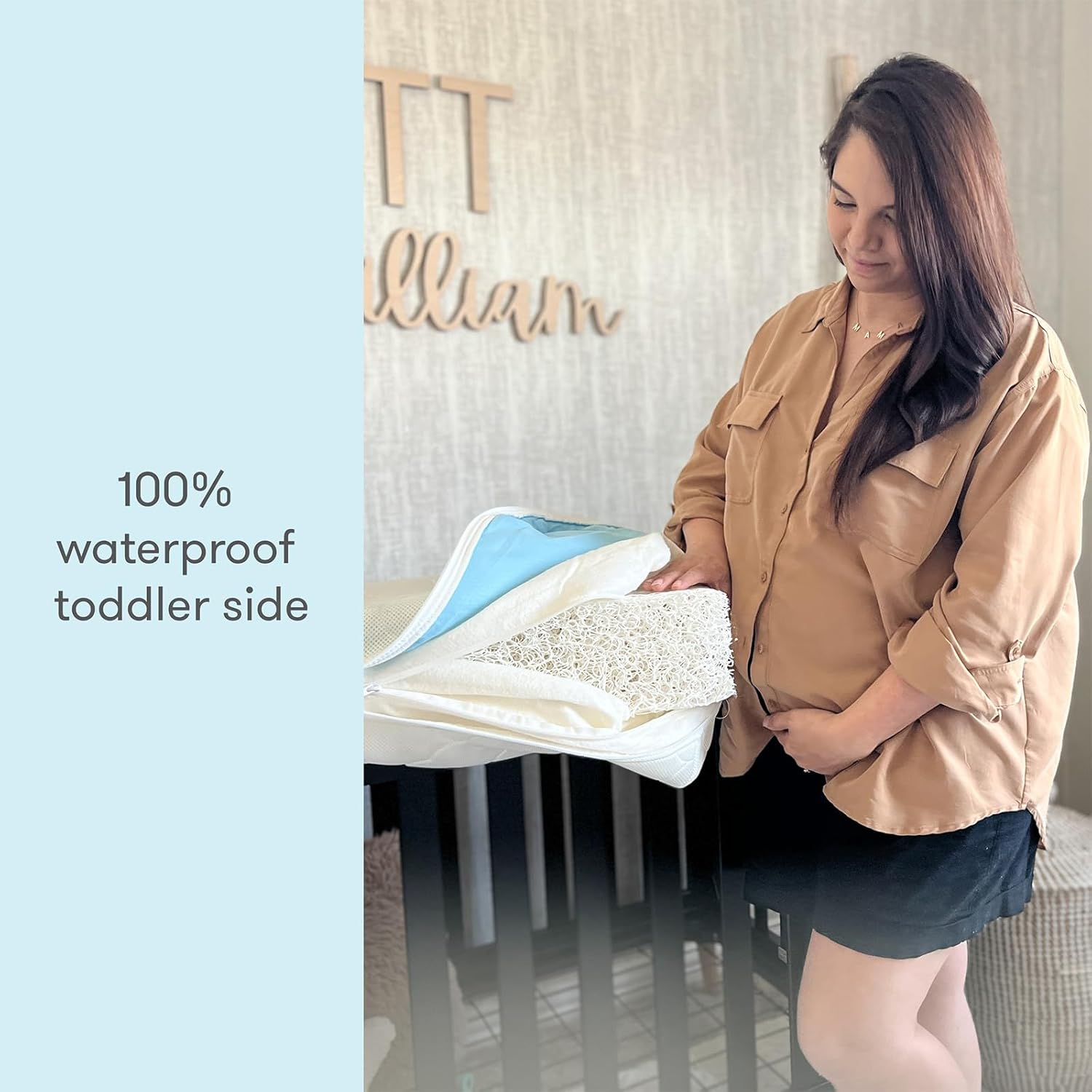 Waterproof Crib Mattress and Toddler Bed - Ultra-Breathable Proven to Reduce Suffocation Risk, Washable Core & Cover