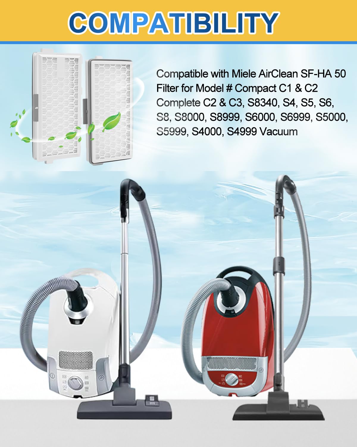 KEEPOW SF-HA 50 HEPA Filter Compatible with Miele Compact C1 & C2