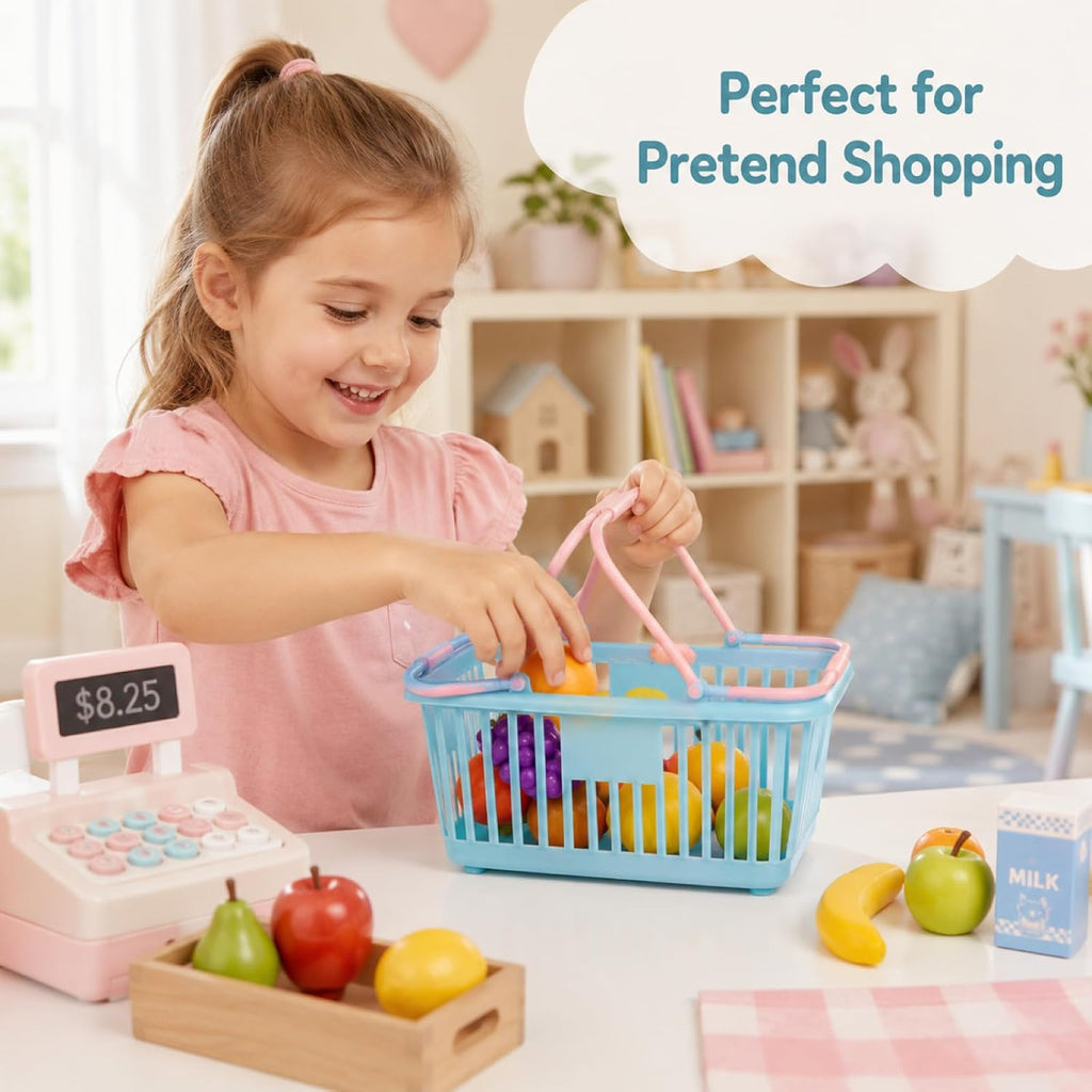 4pcs Small Shopping Basket, Mini Play Shopping Basket