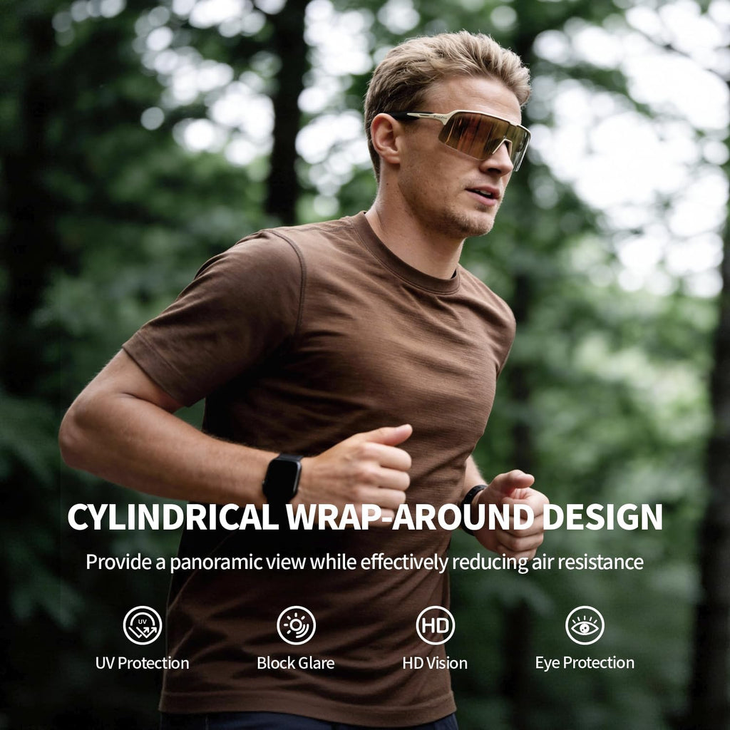 XL 150MM Polarized Sport Sunglasses for Men Women UV400 Protection | TR90 Flexible Frame, TAC Scratch-Resistant Lens