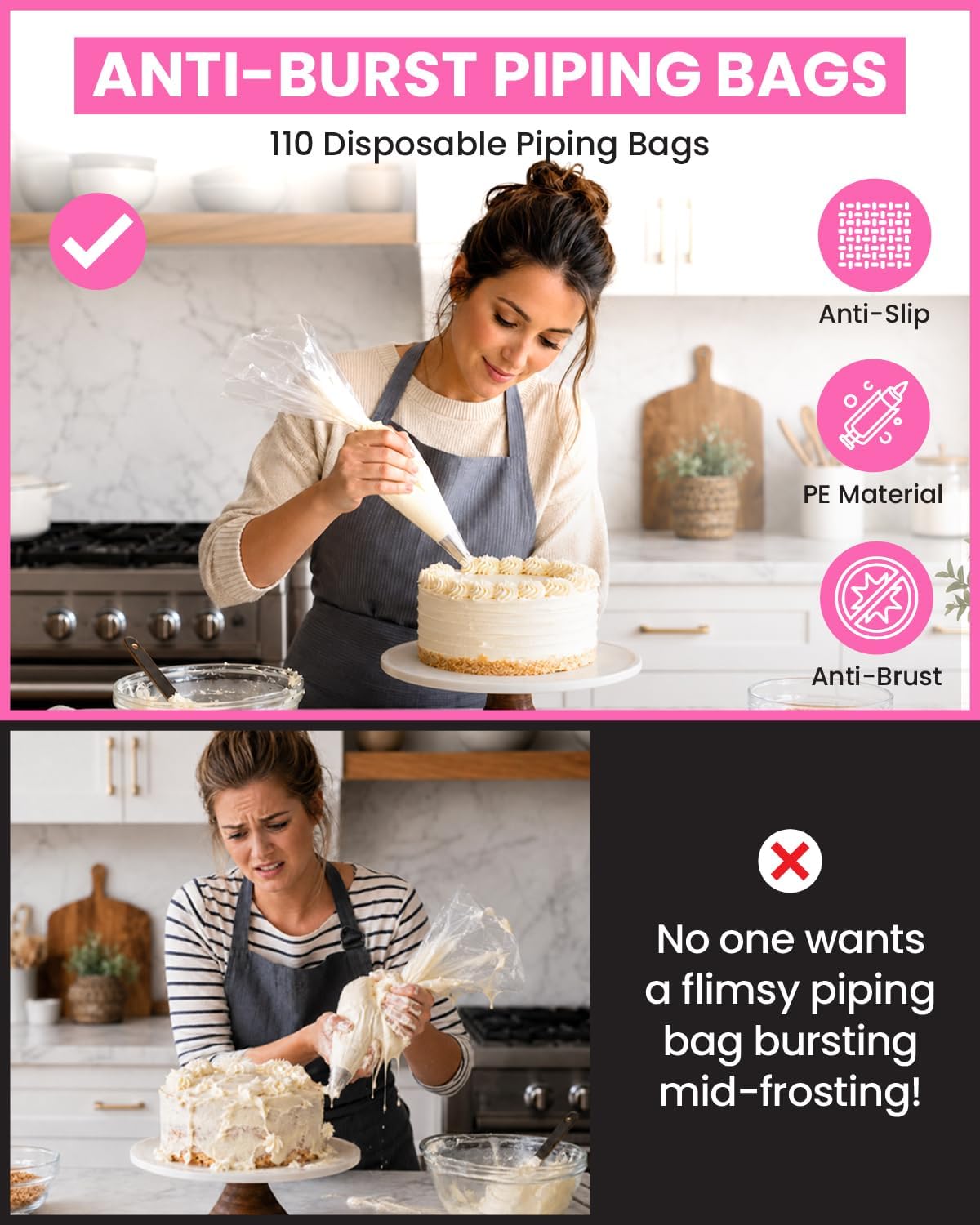 200PCs Cake Decorating Kit with Video Course for Beginners & Pros