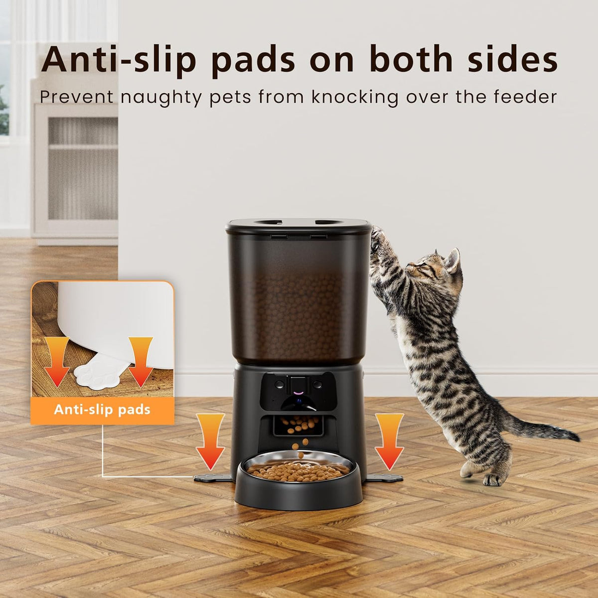 Automatic Cat Feeder with Camera, 4L WiFi Smart Pet Feeder with APP Control, 1080P HD Video,Night Vision,Voice Call
