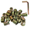 Moicstiy 20 Pcs 3/8"-16x 20mm Threaded Inserts for Wood